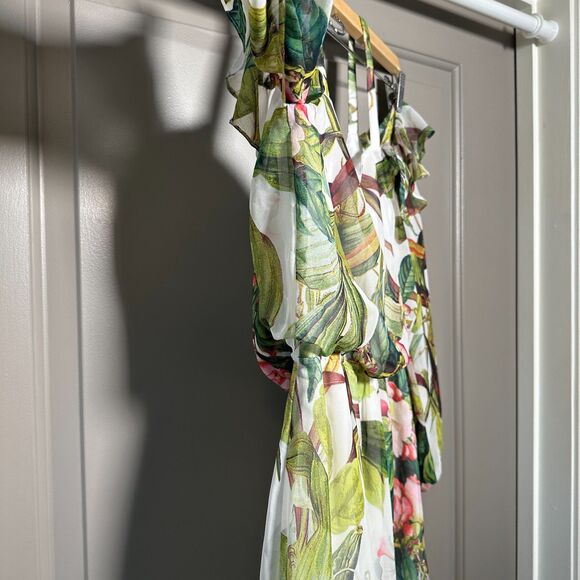 Adrianna Papell Floral Cold Shoulder Mini Dress Size 2 Spring Garden Party - Picture 5 of 11